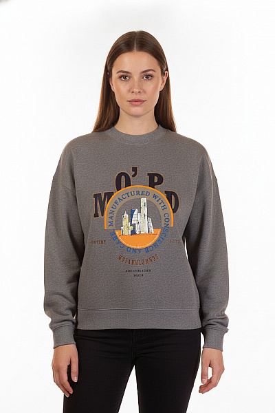 Marc O´Polo šedá Mikina S Dlouhým Rukávem A Potiskem Oversized Streetwear Velikost M