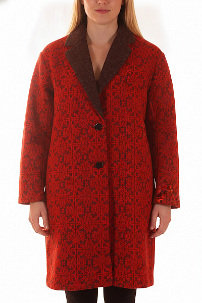 DESIGUAL Dámský Vzorovaný Kabát červený Vintage Vel. XL