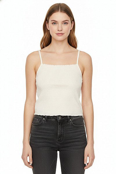 ZARA Dámské Tílko Crop Top Bez Rukávů Béžové Velikost S
