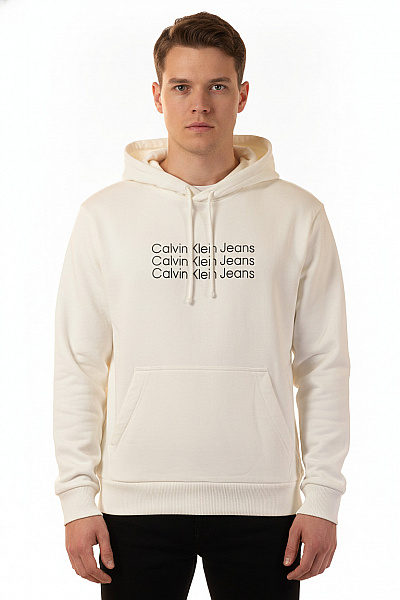 Calvin Klein Mikina S Kapucí A Potiskem Přes Hlavu Vel. M