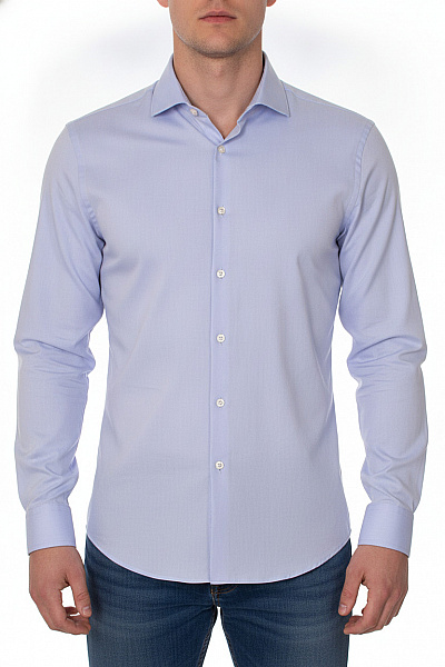 Jake*s Pánská Košile S Dlouhým Rukávem Slim Fit Elegantní Bavlněná Modrá Vel. 39/40