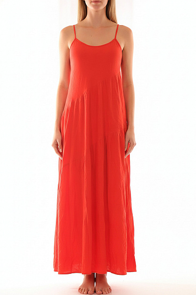 Donna Karan Dlouhé šaty Na Ramínka Letní Oranžové Volné Boho Vel. S