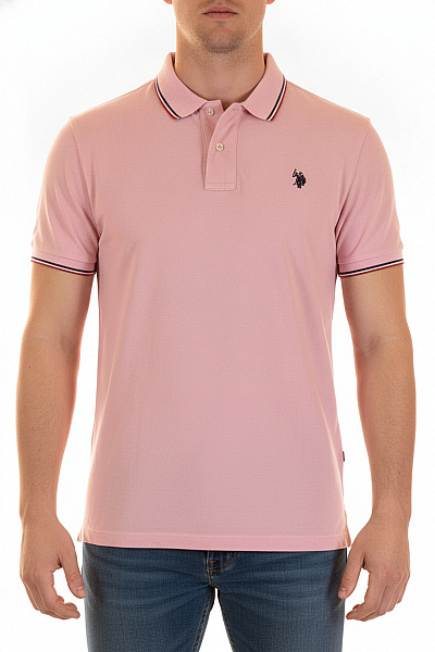 Ralph Lauren Pánské Růžové Polo Tričko S Krátkým Rukávem A Výšivkou Velikost L