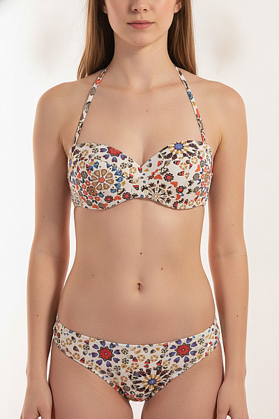 DESIGUAL Dámské Plavky Květinové Za Krk Push Up Vel. EU S