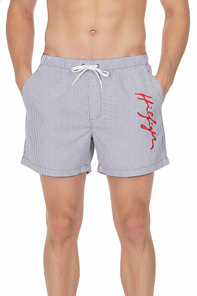 TOMMY HILFIGER Pánské Pruhované Kraťasy Volnočasové Plážové Velikost L