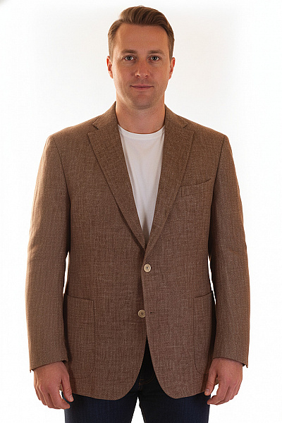 Carl Gross Pánské Sako Hnědé Elegantní Volnočasové Velikost 38
