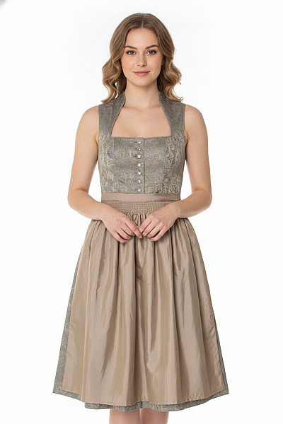 Dámské šaty Dirndl Béžové S Výšivkou Vel. S