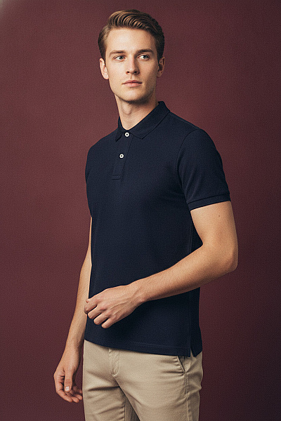 Ralph Lauren Pánské Bavlněné Polo Tričko S Krátkým Rukávem Jednobarevné Modré Velikost S