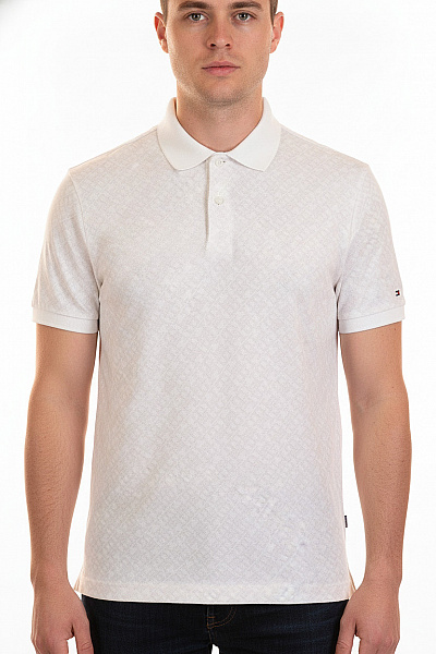 TOMMY HILFIGER Pánské Polo Tričko S Krátkým Rukávem A Vzorem Velikost EU XL