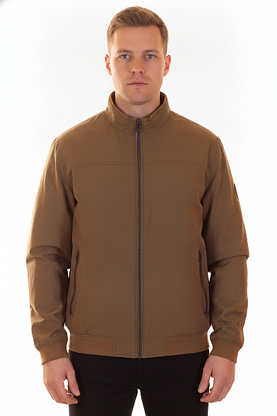 Christian Berg Pánská Bavlněná Bunda Bomber Hnědá Se Zipem Moderní Vel. 58