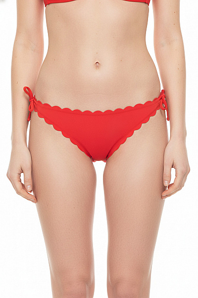 Skiny červené Bikiny Na Zavazování S Volánky Velikost EU S