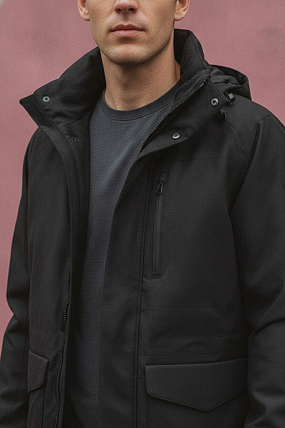 HACKETT Pánská Zimní Bunda S Kapucí Se Zipem Outdoorová Velikost M