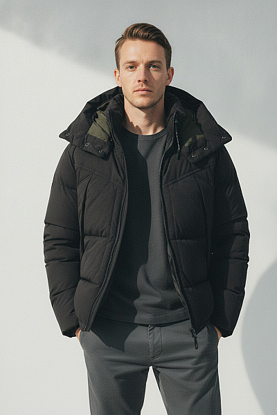 G-Star Černá Pánská Zimní Prošívaná Puffer Bunda S Kapucí Vel. M