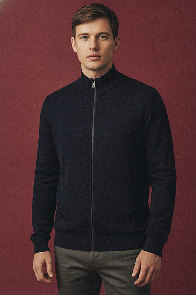 JOOP! Pánský Vlněný Svetr Na Zip Se Stojáčkem Velikost XL