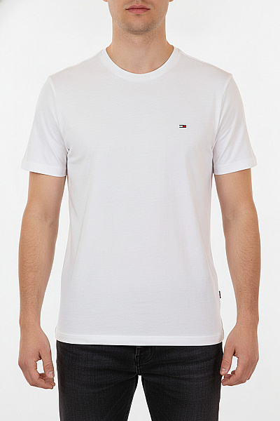 TOMMY HILFIGER Pánské Tričko S Krátkým Rukávem Bílé Basic Velikost EU L