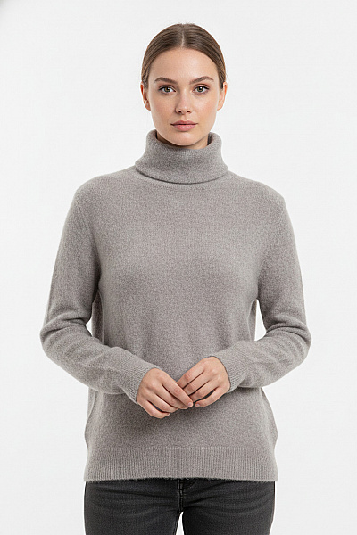 LAWRENCE GREY Dámský Kašmírový Svetr S Rolákem Oversized šedý Vel. S