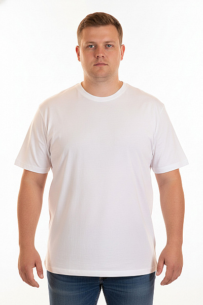LAWRENCE GREY Pánské Tričko S Krátkým Rukávem Jednobarevné Basic Bílé Vel. 4XL