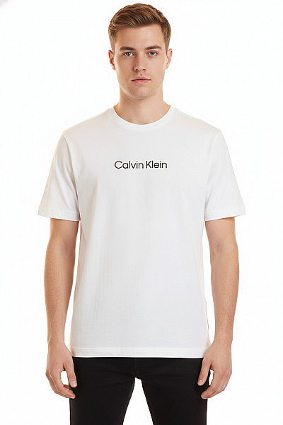 Calvin Klein Pánské Tričko S Krátkým Rukávem A Nápisem Vel. XL