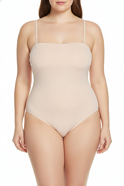 Calvin Klein Jednodílné Plavky Béžové Bez Ramínek Vel. EU XL