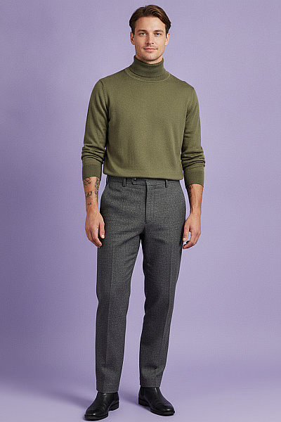 Roberto Cavalli Pánský Lněný Rolák Khaki Basic Velikost EU M