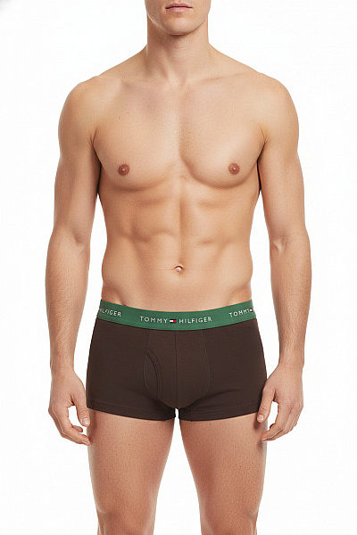 TOMMY HILFIGER Pánské Bavlněné Boxerky Hnědé Vel. EU S
