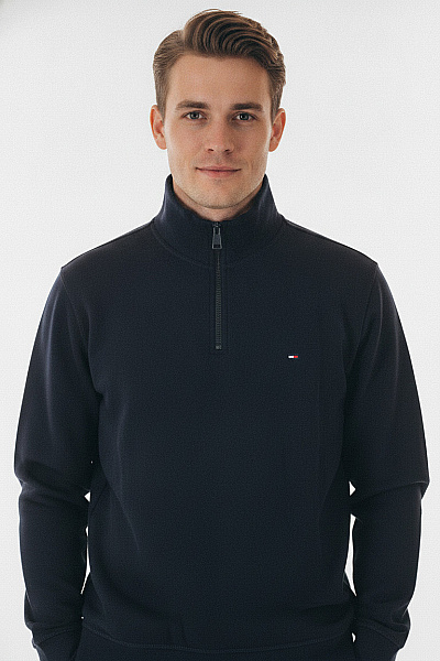 TOMMY HILFIGER Pánská Tmavě Modrá Mikina Na Zip S Dlouhým Rukávem Velikost L