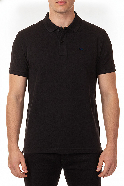 TOMMY HILFIGER Pánské černé Polo Tričko S Krátkým Rukávem Velikost M