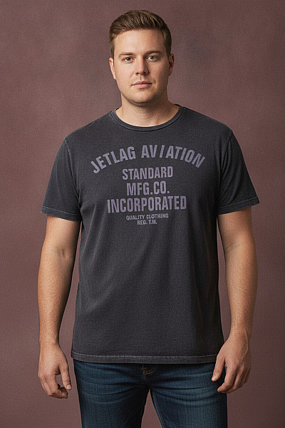 JETLAG Pánské Tričko S Krátkým Rukávem A Potiskem Vintage Velikost 2XL