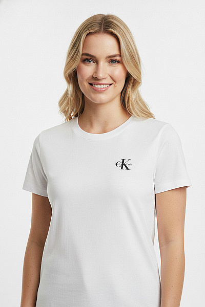 Calvin Klein Dámské Tričko S Krátkým Rukávem Jednobarevné Basic Bavlněné Vel. XL