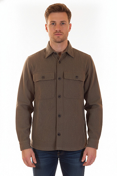 JACK & JONES Pánská Bavlněná Košile S Kapsami Vintage Khaki Vel. M