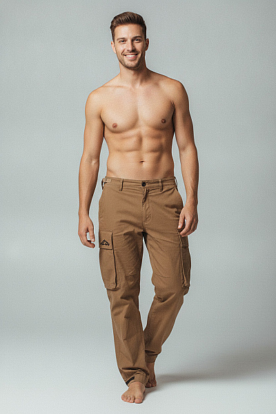 Dsquared2 Pánské Cargo Kalhoty Khaki Bavlněné Volnočasové S Kapsami Velikost EU 50