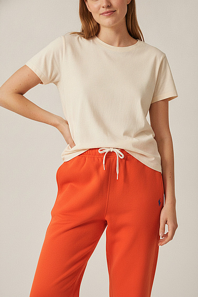 Ralph Lauren Dámské Oranžové Tepláky S Kapsami Volnočasové Vel. S