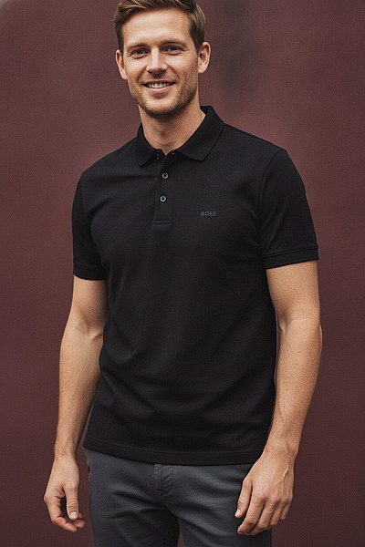 Hugo Boss Pánské černé Polo Tričko S Krátkým Rukávem Velikost EU XL