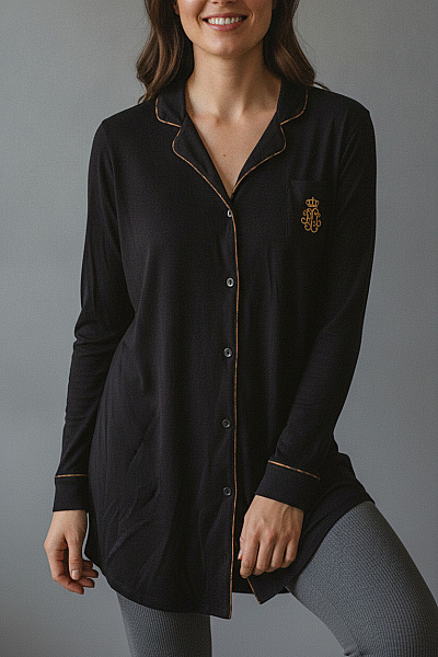 Ralph Lauren Dámské Bavlněné Pyžamo černé Velikost EU M
