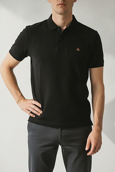 Gap Pánské černé Polo Tričko S Krátkým Rukávem A Výšivkou Velikost Xl