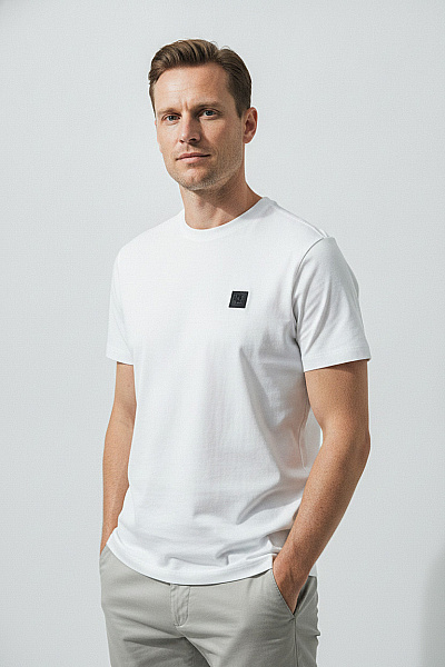 Hugo Boss Pánské Bavlněné Tričko S Krátkým Rukávem Basic Bílé Vel. M
