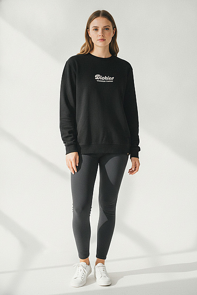 Dickies Dámská černá Mikina S Dlouhým Rukávem A Výšivkou Velikost EU XL