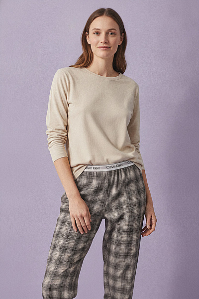 Calvin Klein Dámské Kostkované Kalhoty Volnočasové Dlouhé Bavlněné Velikost XXS