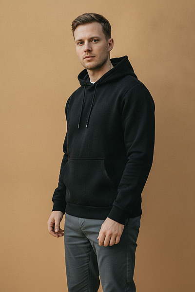 JACK & JONES Černá Pánská Mikina S Kapucí A Klokaní Kapsou Vel. XXL