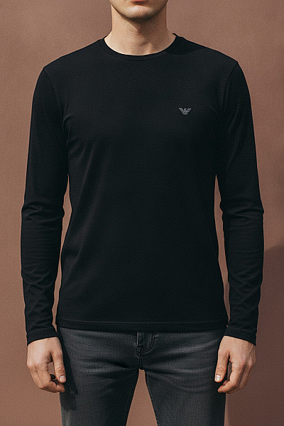 ARMANI Pánské Tričko S Dlouhým Rukávem Jednobarevné Basic Vel. XL