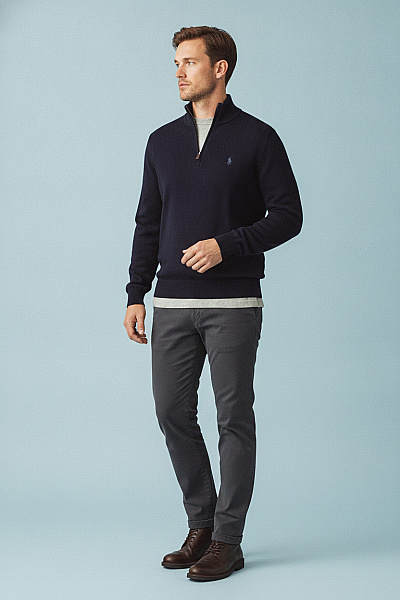 Ralph Lauren Pánský Svetr S Dlouhým Rukávem A Stojáčkem Na Zip Vel. XL