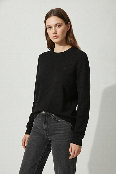 Hugo Boss Dámský černý Bavlněný Svetr S Dlouhým Rukávem Basic Vel. XL