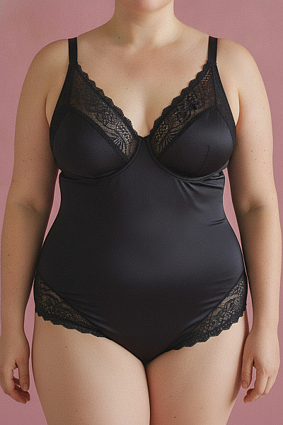 LISCA Dámské černé Krajkové Body S Push-up Košíčky Vel. EU 75D