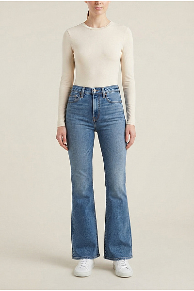 LEVIS Dámské Modré Zvonové Džíny S Vysokým Pasem Vel. 25