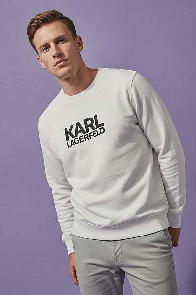 Karl Lagerfeld Bavlněná Mikina S Dlouhým Rukávem A Potiskem Vel. EU 3XL
