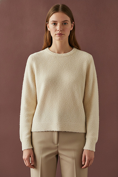 Calvin Klein Béžový žinylkový Crop Pulovr Velikost EU XS