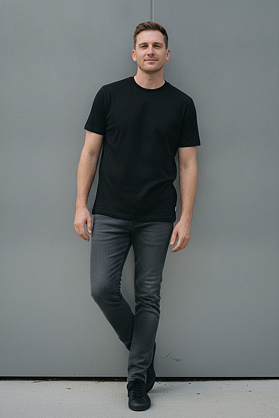 LAWRENCE GREY Pánské Tričko S Krátkým Rukávem černé Basic
