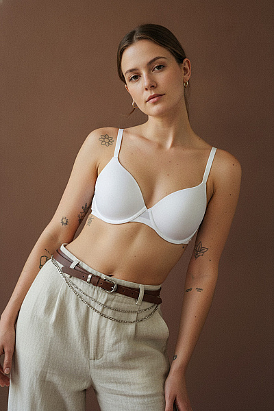 Calvin Klein Dámská Podprsenka Push Up Hladká Vycpaná Bílá Vel. EU 36B