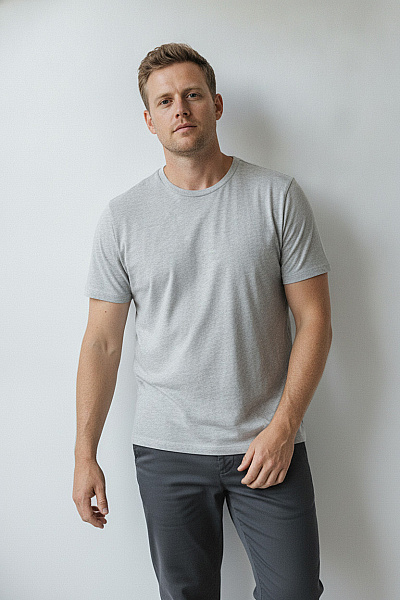 ADIDAS Pánské Tričko S Krátkým Rukávem šedé Jednobarevné Basic Velikost 2XL
