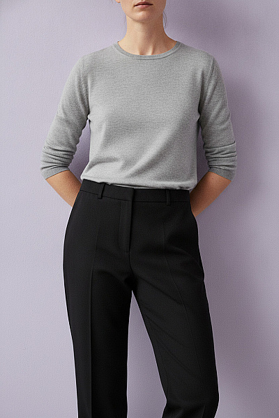 Calvin Klein Elegantní černé Business Kalhoty Rovné S Puky Vel. 38